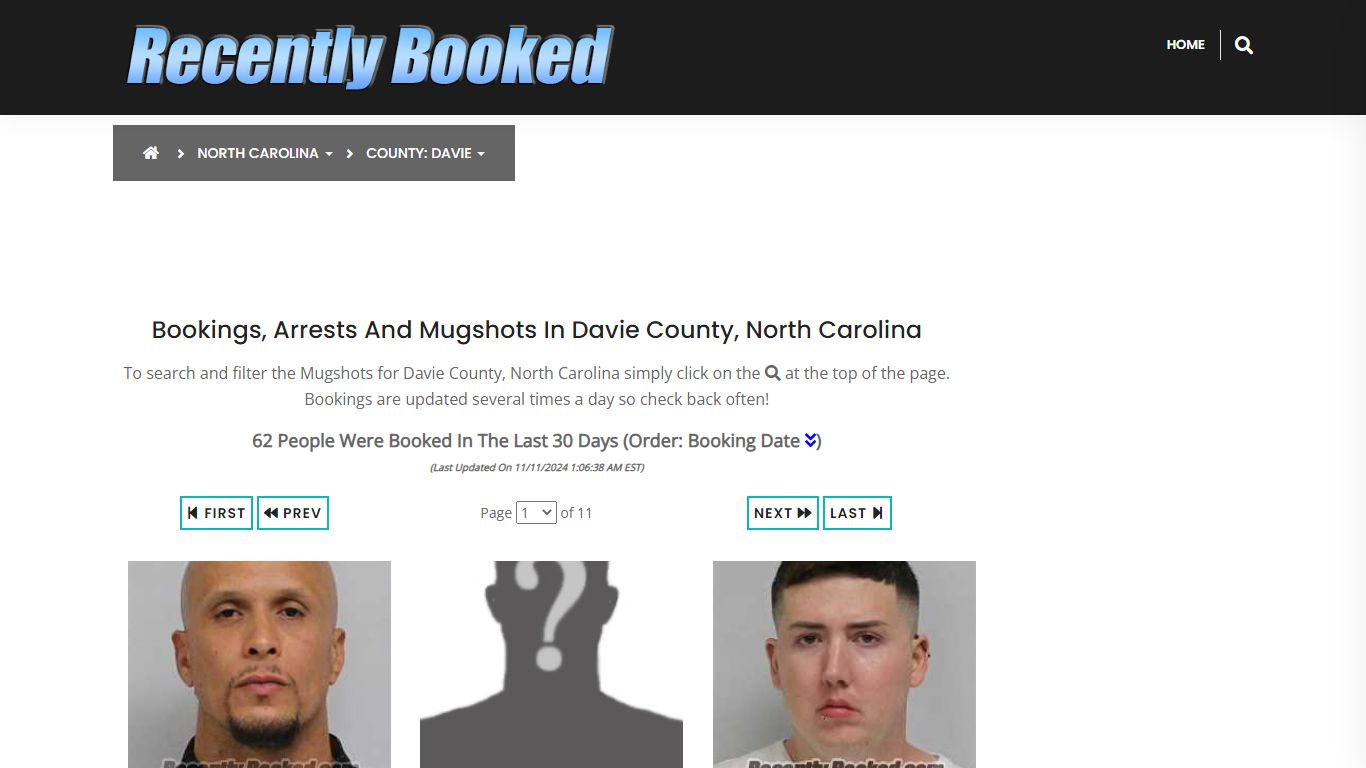 Bookings, Arrests and Mugshots in Davie County, North Carolina