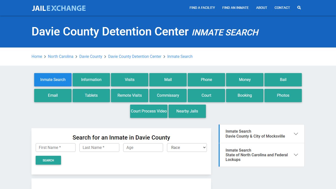 Davie County Detention Center Inmate Search - Jail Exchange