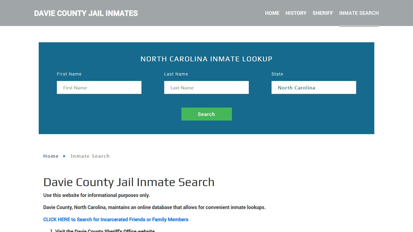 Davie County, NC Detainee Lookup